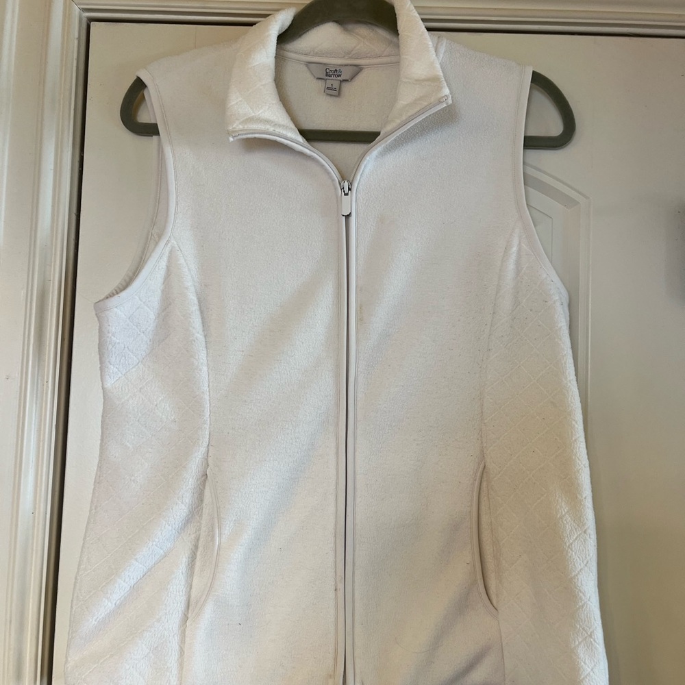 Crate&Barrel White Quilted Vest